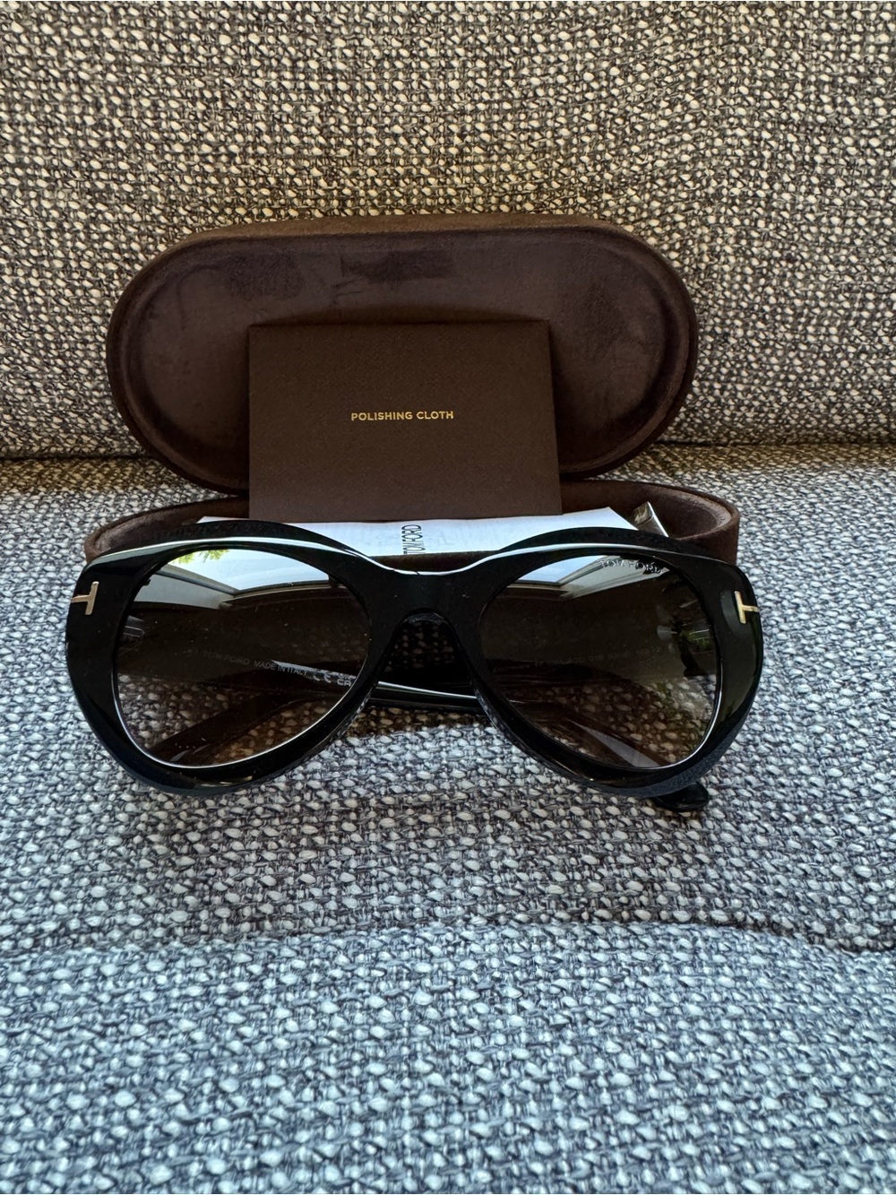 Tom Ford Black T-Logo Oversized Women's Sunglasses